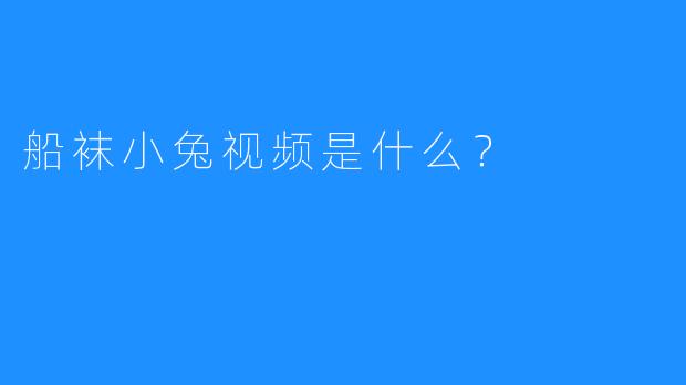 船袜小兔视频是什么？