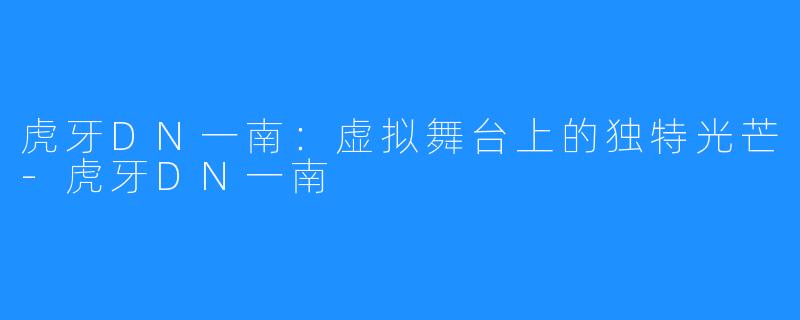 虎牙DN一南:虚拟舞台上的独特光芒-虎牙DN一南