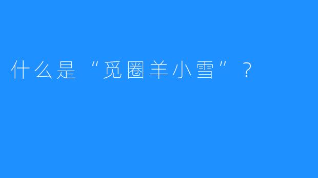 什么是“觅圈羊小雪”?