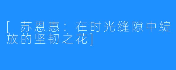 [苏恩惠：在时光缝隙中绽放的坚韧之花]