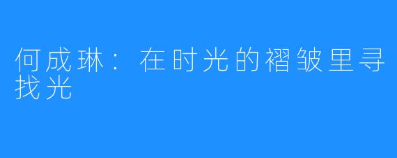何成琳:在时光的褶皱里寻找光